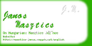 janos masztics business card